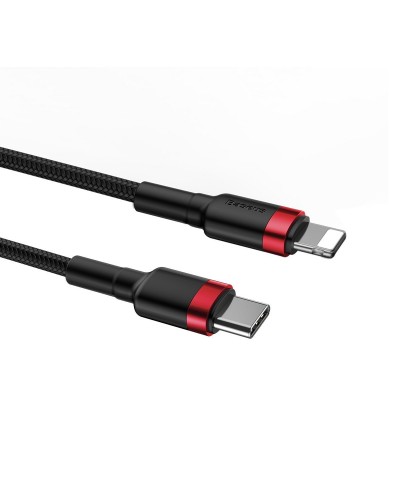 Cablu Baseus Cafule USB-C la Lightning 18W 1m Negru & Roșu Cablu Baseus Cafule USB-C la Lightning 18W 1m Negru & Roșu