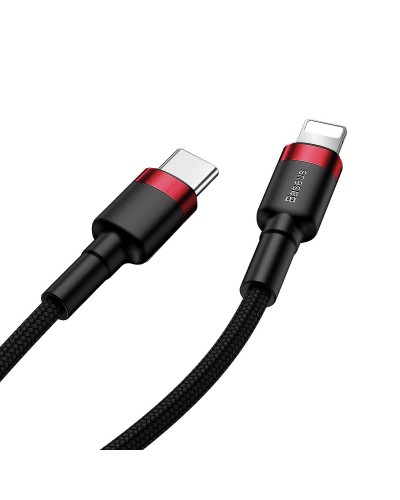 Cablu Baseus Cafule USB-C la Lightning 18W 1m Negru & Roșu Cablu Baseus Cafule USB-C la Lightning 18W 1m Negru & Roșu