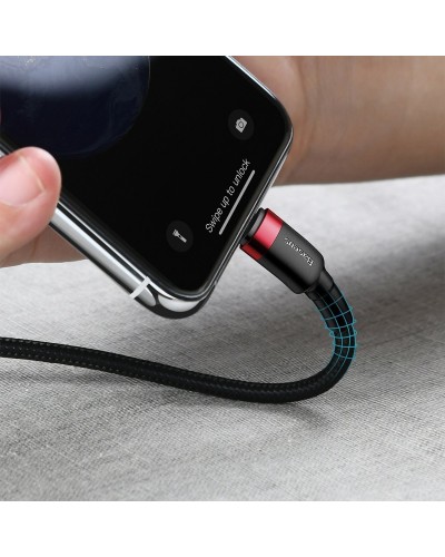 Cablu Baseus Cafule USB-C la Lightning 18W 1m Negru & Roșu Cablu Baseus Cafule USB-C la Lightning 18W 1m Negru & Roșu