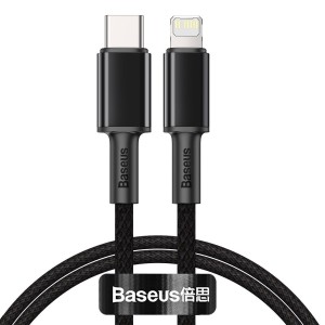 Cablu Baseus High Density USB-C la Lightning 20W 1m Negru