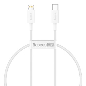 Cablu Baseus Superior Series USB-C la Lightning 20W 0.25m Alb