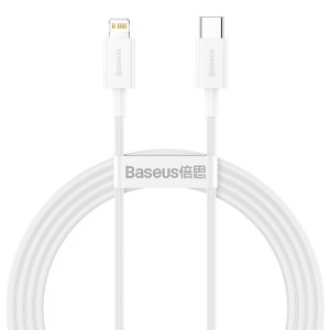 Cablu Baseus Superior Series USB-C la Lightning 20W 1.5m Alb