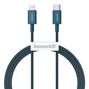 Cablu Baseus Superior Series USB-C la Lightning 20W 2m Albastru