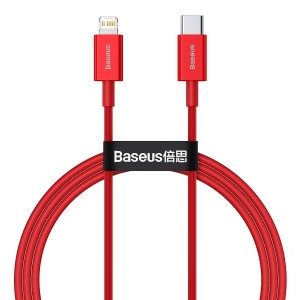 Cablu Baseus Superior Series USB-C la Lightning 20W 1m Roșu
