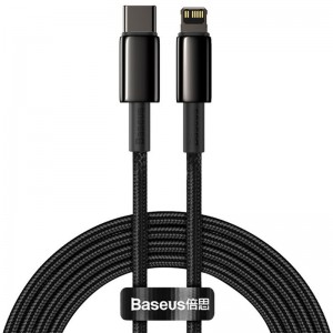 Cablu BASEUS Tungsten Gold Fast Charging Type-C to Lightning PD 20W - Negru