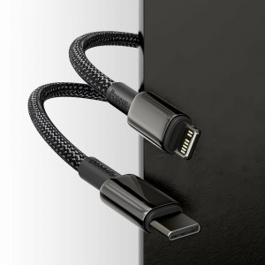 Cablu BASEUS Tungsten Gold Fast Charging Type-C to Lightning PD 20W - Negru