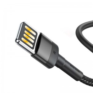 Cablu Baseus Cafule Double-Sided USB la Lightning 2.4A 1m Negru & Gri