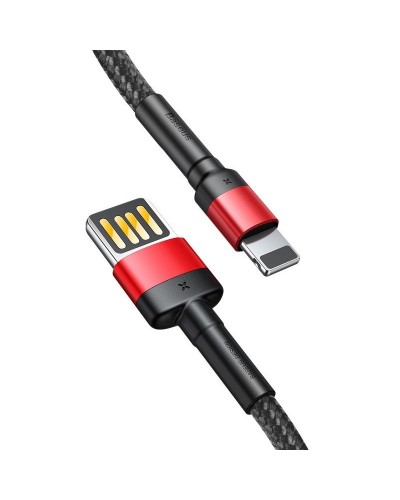 Cablu Baseus Cafule Double-Sided USB la Lightning 2.4A 1m Negru & Roșu