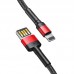 Cablu Baseus Cafule Double-Sided USB la Lightning 2.4A 1m Negru & Roșu