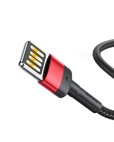 Cablu Baseus Cafule Double-Sided USB la Lightning 2.4A 1m Negru & Roșu