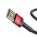 Cablu Baseus Cafule Double-Sided USB la Lightning 2.4A 1m Negru & Roșu
