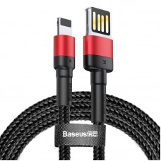 Cablu Baseus Cafule Double-Sided USB la Lightning 2.4A 1m Negru & Roșu