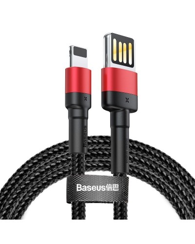Cablu Baseus Cafule Double-Sided USB la Lightning 2.4A 1m Negru & Roșu