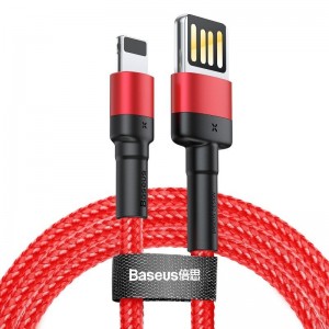 Cablu Baseus Cafule Double-Sided USB la Lightning 2.4A 1m Roșu