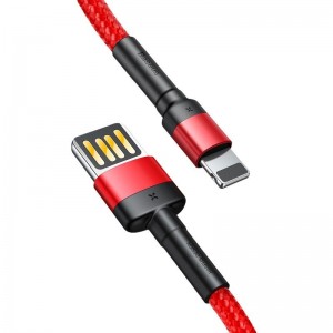 Cablu Baseus Cafule Double-Sided USB la Lightning 2.4A 1m Roșu