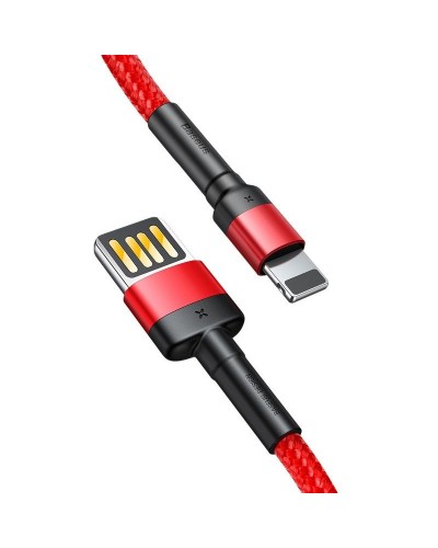 Cablu Baseus Cafule Double-Sided USB la Lightning 2.4A 1m Roșu