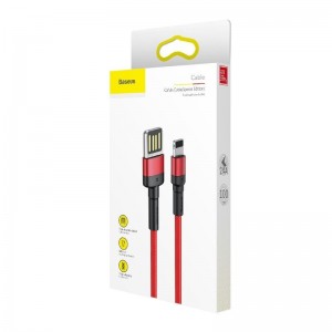 Cablu Baseus Cafule Double-Sided USB la Lightning 2.4A 1m Roșu