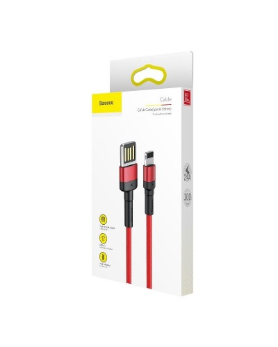 Cablu Baseus Cafule Double-Sided USB la Lightning 2.4A 1m Roșu