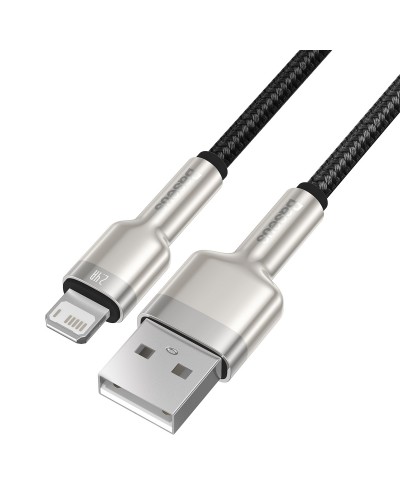 Cablu Baseus Cafule Metal USB la Lightning 2.4A 0.25m Negru Cablu Baseus Cafule Metal USB la Lightning 2.4A 0.25m Negru