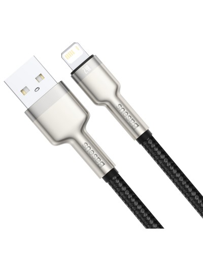 Cablu Baseus Cafule Metal USB la Lightning 2.4A 0.25m Negru Cablu Baseus Cafule Metal USB la Lightning 2.4A 0.25m Negru