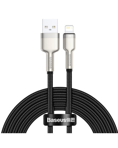 Cablu Baseus Cafule Metal USB la Lightning 2.4A 2m Negru