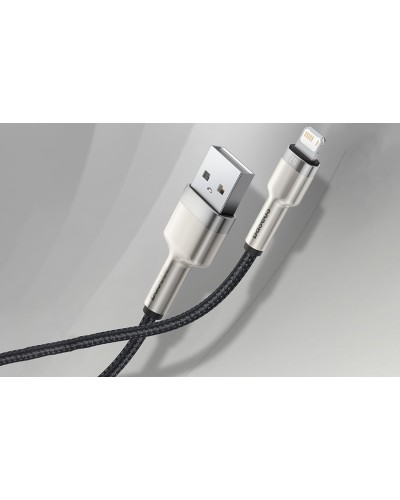 Cablu Baseus Cafule Metal USB la Lightning 2.4A 2m Negru