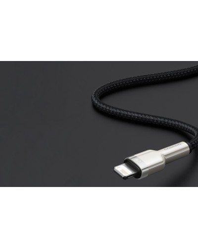 Cablu Baseus Cafule Metal USB la Lightning 2.4A 2m Negru