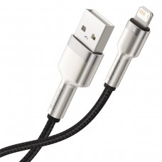 Cablu Baseus Cafule Metal USB la Lightning 2.4A 2m Negru