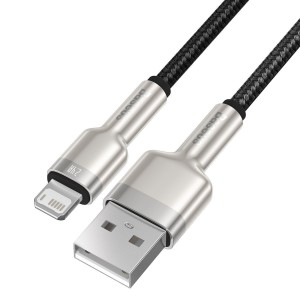 Cablu Baseus Cafule Metal USB la Lightning 2.4A 2m Negru