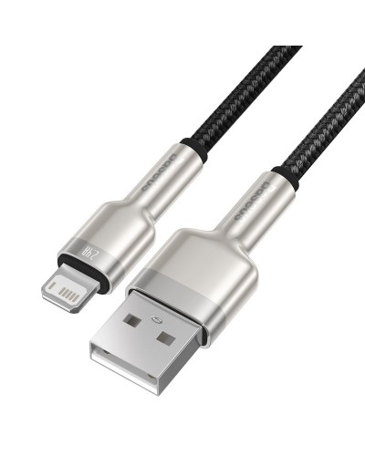 Cablu Baseus Cafule Metal USB la Lightning 2.4A 2m Negru