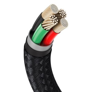 Cablu Baseus Cafule Metal USB la Lightning 2.4A 2m Negru