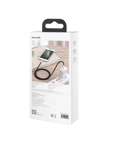 Cablu Baseus Cafule Metal USB la Lightning 2.4A 2m Negru
