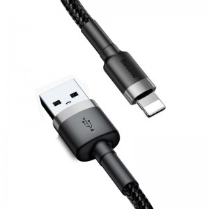 Cablu Baseus Cafule USB la Lightning 1.5A 2m Negru & Gri