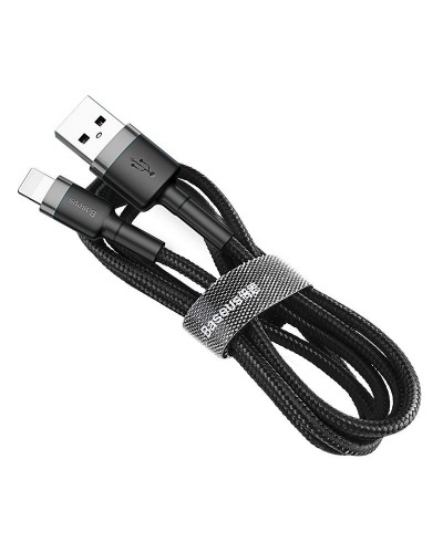 Cablu Baseus Cafule USB la Lightning 1.5A 2m Negru & Gri