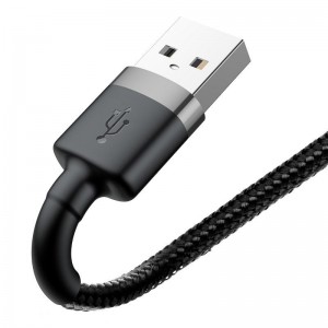 Cablu Baseus Cafule USB la Lightning 1.5A 2m Negru & Gri