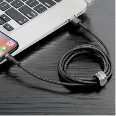 Cablu Baseus Cafule USB la Lightning 1.5A 2m Negru & Gri