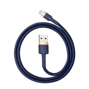 Cablu Baseus Cafule USB la Lightning 1.5A 2m Albastru & Auriu