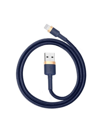 Cablu Baseus Cafule USB la Lightning 2.4A 1m Albastru & Auriu