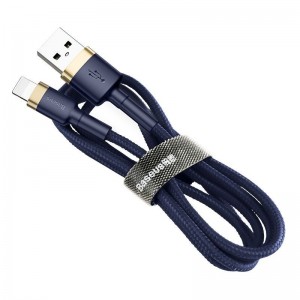 Cablu Baseus Cafule USB la Lightning 1.5A 2m Albastru & Auriu
