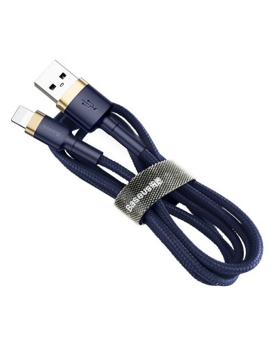 Cablu Baseus Cafule USB la Lightning 2.4A 1m Albastru & Auriu