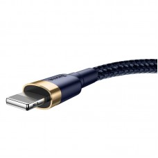 Cablu Baseus Cafule USB la Lightning 1.5A 2m Albastru & Auriu