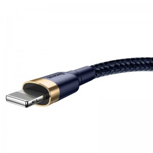 Cablu Baseus Cafule USB la Lightning 1.5A 2m Albastru & Auriu