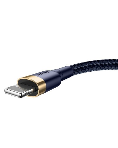 Cablu Baseus Cafule USB la Lightning 2.4A 1m Albastru & Auriu