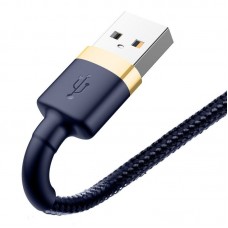 Cablu Baseus Cafule USB la Lightning 1.5A 2m Albastru & Auriu