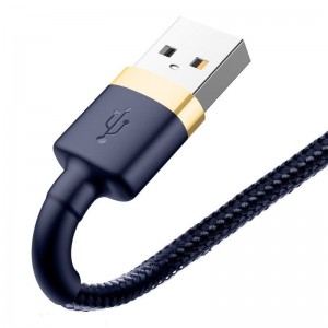 Cablu Baseus Cafule USB la Lightning 1.5A 2m Albastru & Auriu