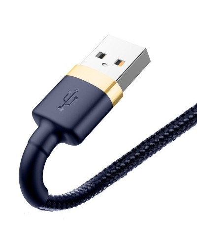 Cablu Baseus Cafule USB la Lightning 2.4A 1m Albastru & Auriu