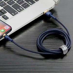 Cablu Baseus Cafule USB la Lightning 1.5A 2m Albastru & Auriu