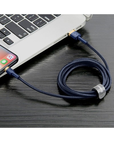 Cablu Baseus Cafule USB la Lightning 2.4A 1m Albastru & Auriu