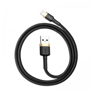 Cablu Baseus Cafule USB la Lightning 1.5A 2m Negru & Auriu