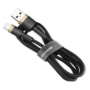 Cablu Baseus Cafule USB la Lightning 1.5A 2m Negru & Auriu